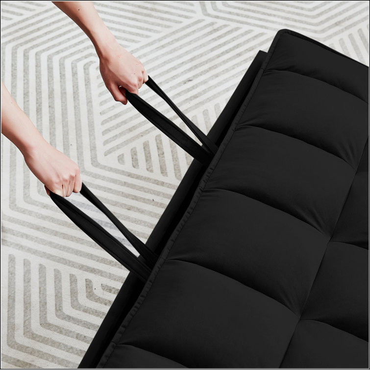 Oliver Sleeper Sofa Couch w/Pull Out Bed, 55" Modern Velvet